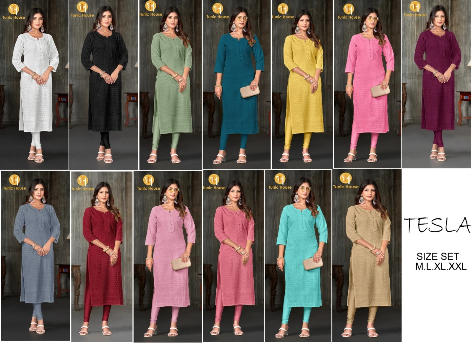 Tunic House Tesla Viscous Rayon Wholesale Fully Chikankari Fancy Kurtis Catalog — Wholesale Kurtis, MPA wholesale from Surat — view 14
